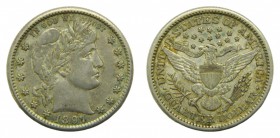 Estados Unidos. 1/4 de dólar. 1897 S. San Francisco. (KM#114). Barber Quarter. RARA.
mbc