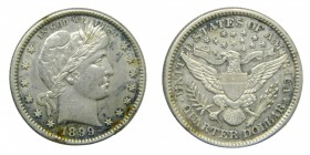 Estados Unidos. 1/4 de dólar. 1899 (KM#114). Barber Quarter.
mbc