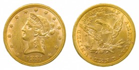 Estados Unidos. 10 Dólares. 1881. (KM#102). Coronet Head. 16,73 gr. Au.
mbc+
