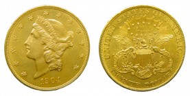 Estados Unidos. 20 Dólares. 1904. (KM#74.3). 20$ double Eagle. 33,45 gr Au.
mbc+