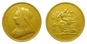 Gran Bretaña. 5 Pounds. 1893. (KM#787). 39,83 gr. AU. Reina Victoria.
mbc