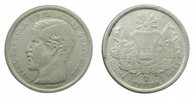 Guatemala. Peso. 1864 R. (KM#182). Rafael Carrera. 24,45 gr. Ag.
bc+