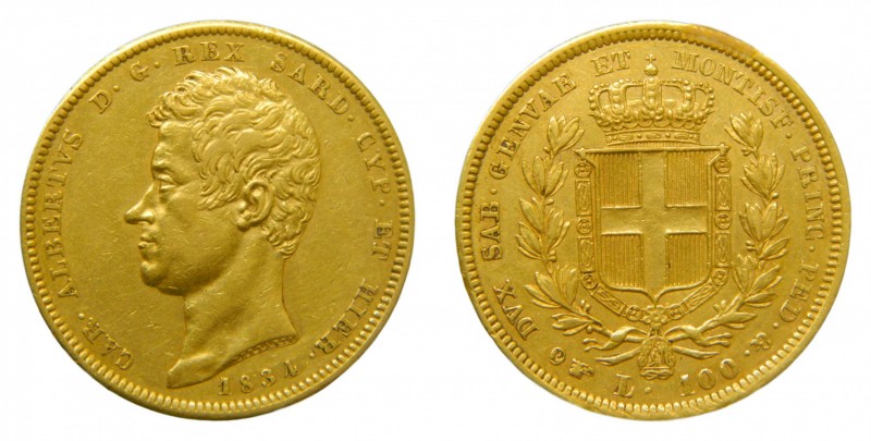Italia. Cerdeña. 100 liras. 1834 P. Torino. (KM#133.1). Carlo Alberto. 32,23 gr....