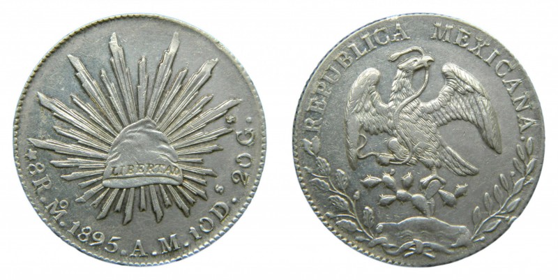 México. 8 Reales. 1895 AM. México city. (KM#377,10). 27,12 gr. Ag.
ebc