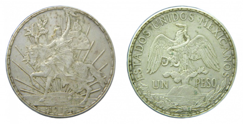 México. Un peso. 1913. (KM#453). 27,05 gr. Ag. Caballo.
mbc-