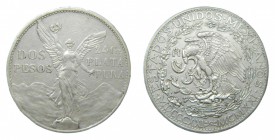 México. 2 pesos. 1921. (KM#462). 26,57 gr. Ag. Centenario de la Independencia. Golpecito en canto.
bc+