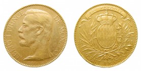 Mónaco. 100 Francs. 1891 A. París. (KM#105). Albert I Prince. 32.25 gr. Au.
mbc