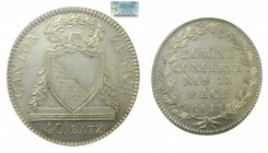 Suiza. 40 Batzen. 1813 B. Zurich. (KM#190). Swiss Cantons. PCGS Genuine Cleaned-AU Detail.
AU