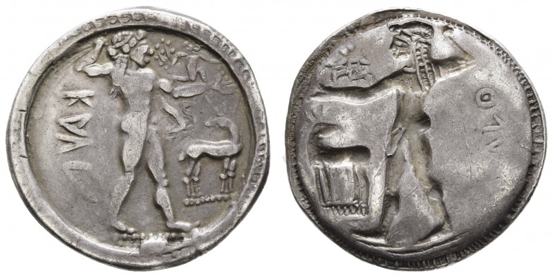 Griechen Bruttium
Caulonia AR Stater 530-480 v.u.Z. Av.: Apollon nach rechts sc...