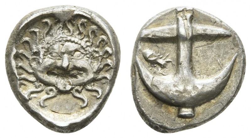 Griechen Thracia
Apollonia Pontika AR Drachme 410-400 v.u.Z. Av.: Anker, links ...