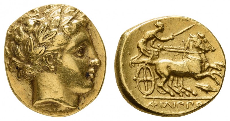Griechen Macedonia
Amphipolis AV Stater 340-328 unter Philippos II., Av.: Belor...