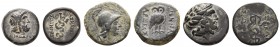 Griechen Mysia
Pergamon Æ 2. - 1. Jhdt. v.u.Z. 3 Bronzen im Kleinkonvolut, davon 2 x mit Av.: Asklepioskopf nach rechts, Rv.: Schlange, dazu AE mit A...