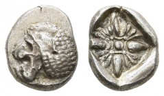 Griechen Ionia
Milet AR Diobol 440-420 v.u.Z. Av.: Löwenkopf nach links, Rv.: florales Element SNG Delepierre 2644 1.11 g. vz