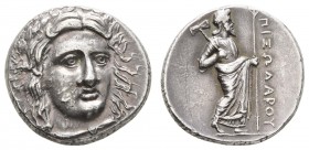 Griechen Caria
Pixodaros, 340-334 v.u.Z., Satrap AR Didrachme Av.: Drapierter Apollonkopf nach vorn, Rv.: Zeus nach rechts stehend SNG von Aulock 237...