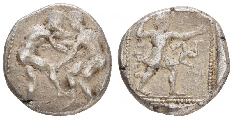 Griechen Pamphylia
Aspendos AR Stater ca. 400-380 v.u.Z. Av.: zwei Ringer sich ...