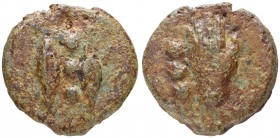 Römer Republik
Anonym Æ Quadrans 280-276 v.u.Z. Rom Av.: drei Wertkugeln zwischen zwei Getreidekörnern, Rv.: offene rechte Hand, daneben drei Wertkug...