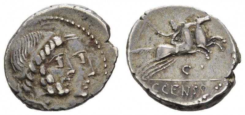 Römer Republik
C. Marcius Censorinus, 88 v.u.Z. AR Denar Av.: Gestaffelte Köpfe...