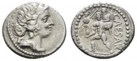 Römer Imperatorische Prägungen
Gaius Julius Caesar 100- 44 v.u.Z. AR Denar Av.: Diademierter Venuskopf nach rechts, Rv.: Aineias, seinen Vater Anchis...