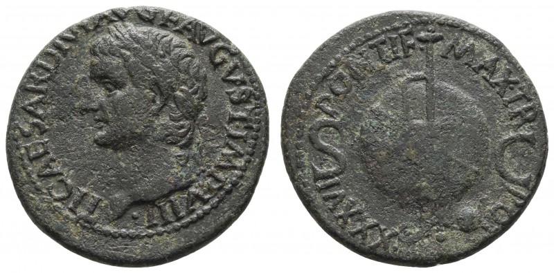 Römer Kaiserzeit
Tiberius, 14-37 u.Z. Æ As 34-35 Rom Av.: TI CAESAR DIVI AVG F ...