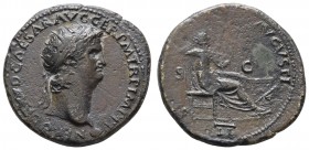 Römer Kaiserzeit
Nero, 54-68 Æ Dupondius 64 Lugdunum Av.: NERO CLAVD CAESAR AVG GER P M TR P IMP P P, Büste mit Strahlenkrone nach rechts, Rv.: SECVR...