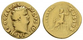 Römer Kaiserzeit
Nero, 54-68 AV Aureus 65-68 Rom Av.: IMP NERO CAESAR - AVGVSTVS, belorbeertes Haupt nach rechts, Rv.: IVPPITER - CVSTOS, Jupiter mit...