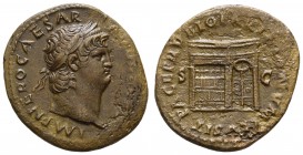 Römer Kaiserzeit
Nero, 54-68 Æ As 66 Rom Av.: belorbeertes Haupt nach rechts, Rv.: Janustempel mit gecshlossenen Türen, starkes Portrait RIC 349 C. 1...