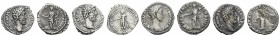 Römer Kaiserzeit
Commodus, 180-192 AR Denar 180-192 4 Exemplare Av.: Belorbeerte Büste nach rechts, unterschiedliche Umschriften und Rv. s-ss