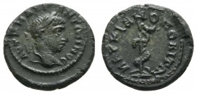 Römer Kaiserzeit
Elagabalus, 218-222 Æ Markianopolis Provinzialbronze, Av.: Belorbeerte Büste nach rechts, Rv.: Schlangenstab 2.80 g. vz-