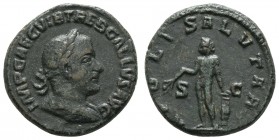 Römer Kaiserzeit
Trebonianus Gallus, 251-253 Æ As Av.: IMP CAE C VIB TREB GALLVS AVG, Belorbeerte, drapierte Büste im Kürass nach rechts, Rv.: APOLLO...