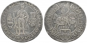 bis 1799 Deutscher Orden
Maximilian I., Erzherzog von Österreich, 1590-1618 Taler 1596 Nürnberg beigearbeiteter Henkel, etwas bearbeitet Neumann 108 ...