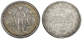 bis 1799 Deutscher Orden
Maximilian I., Erzherzog von Österreich, 1590-1618 ½ Taler 1614 Hall Av.: Maximilian mit Langschwert zwischen zwei Wappen un...