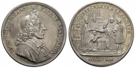 bis 1799 Köln
Joseph Clemens Herzog von Bayern, 1688-1723 Silbermedaille 1707 von H. Boltshauser oder H. le Breton auf die Weihe von Joseph Clemens, ...
