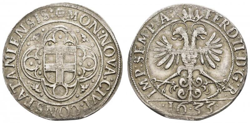 bis 1799 Konstanz
Stadt 6 Batzen 1633 mit Titel Ferdinand II., Av.: Stadtwappen...