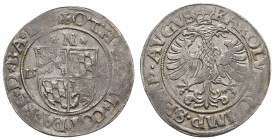 bis 1799 Pfalz-Neuburg
Ottheinrich und Philipp, 1504-1544 10 Kreuzer = Zehner 1527 Neuburg mit Titel Karls V., Av.: Wappen unter *N* und zwischen 15 ...