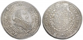 bis 1799 Pfalz-Neuburg
Wolfgang Wilhelm, 1614-1653 Reichstaler 1623 Kallmünz Av.: geharnischtes Brustbild mit breitem Mühlsteinkragen nach rechts, Rv...
