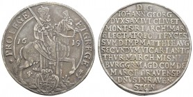 bis 1799 Sachsen
Johann Georg I., 1615-1656 Taler 1619 Dresden auf das Vikariat, mit Rosette zu Beginn der Vorderseitenumschrift, Av.: Johann Georg r...