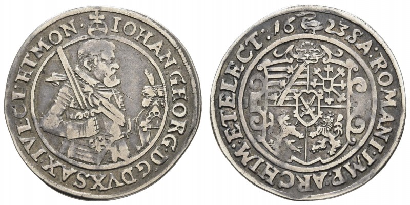 bis 1799 Sachsen
Johann Georg I., 1615-1656 ¼ Taler 1623 Dresden Av.: geharnisc...