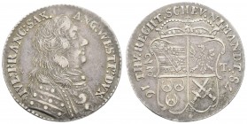 bis 1799 Sachsen-Lauenburg
Julius Franz, 1666-1689 2/3 Taler 1678 Lauenburg ohne Gegenstempel Dorfmann 110ff Dav. 604 16.36 g. ss+