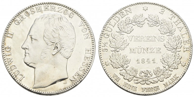 1800 bis 1871 Hessen-Darmstadt
Ludwig II., 1830-1848 2 Taler 1841 Darmstadt AKS...