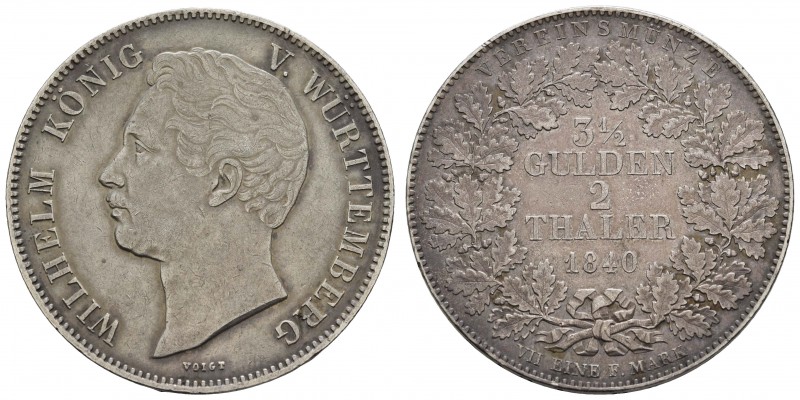 1800 bis 1871 Württemberg
Wilhelm I., 1816-1864 3 ½ Gulden Vereinsmünze = Doppe...