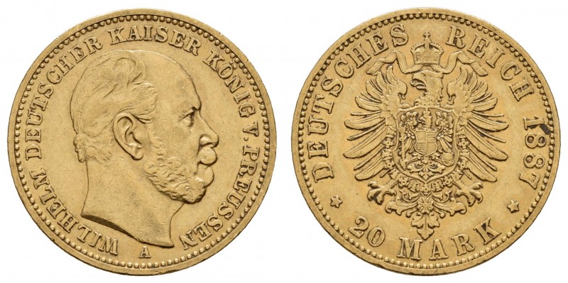 Kaiserreich Goldmünzen Preußen
Wilhelm I. 1861-1888 20 M 1887 A Jaeger 246 ss+...