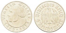 III. Reich
 5 RM 1933 F Luther, kleine Rf. Jaeger 353 fast st