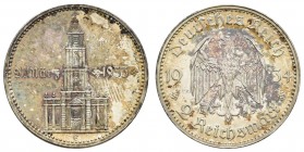 III. Reich
 2 RM 1934 E Garnisonkirche, hübsche Patina Jaeger 355 Polierte Platte