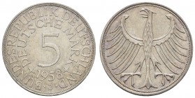 Bundesrepublik (DM)
 5 DM Kursmünze 1958 J Jaeger 387 ss+/ss-vz