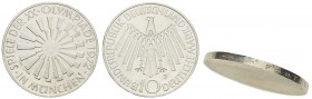 Bundesrepublik (DM)
 10 DM Gedenkmünze 1972 J Fehlprägung, mit Arabesken statt Punkten in der Randschrift Jaeger 401bF PP