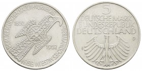Bundesrepublik (DM)
 5 DM Gedenkmünze 1952 ff. Germanisches Museum, Schiller, Türkenlouis, Eichendorff und 2x Fichte, gesamt 6 Münzen je um vz oder b...