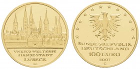Bundesrepublik (Euro)
 100 € 2007 UNESCO-Welterbe Hansestadt Lübeck, wie verausgabt st