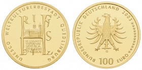 Bundesrepublik (Euro)
 100 € 2003 G Quedlinburg mit CoA im Originaletui Jaeger 502 st