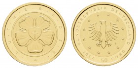 Bundesrepublik (Euro)
 50 € 2017 J Lutherrose, gekapselt in Schatulle mit Zertifikat Jaeger 618 st