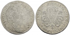 bis 1799 Frankreich
Ludwig XIV., 1643-1715 Ecu aux trois couronnes 1709 Tours Av.: Büste nach rechts, Rv.: drei Kronen und drei Lilien um E Dupl. 156...